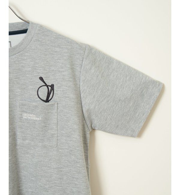 ikka「冷感ポンチメガネ刺繍ポケT」|Tシャツ・カットソー|