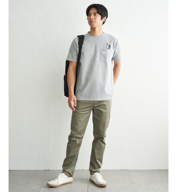 ikka「冷感ポンチメガネ刺繍ポケT」|Tシャツ・カットソー|