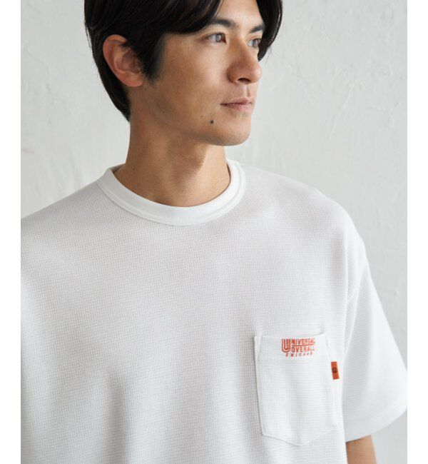 ikka「UNIVERSAL OVERALL ユニバーサルオーバーオール DAILYワンポイント刺繍Tシャツ」|Tシャツ・カットソー|