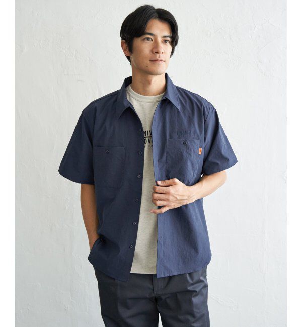 ikka「UNIVERSAL OVERALL ユニバーサルオーバーオール dailyワーカーズシャツ」|シャツ・ブラウス|ダークネイビー