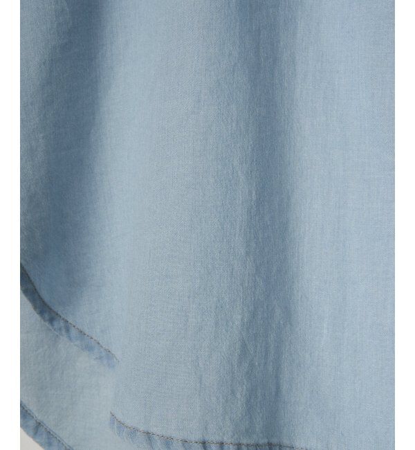 ikka「シアーデニム７分袖シャツ」|シャツ・ブラウス|