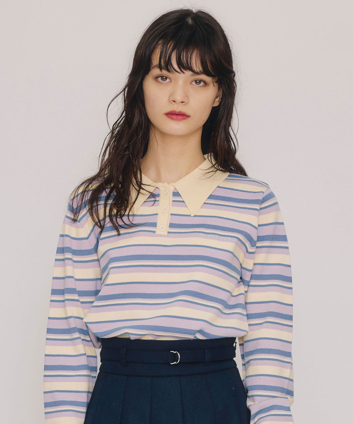 REDYAZEL「マルチボーダーロゴニットプルオーバー」|ニット・セーター|