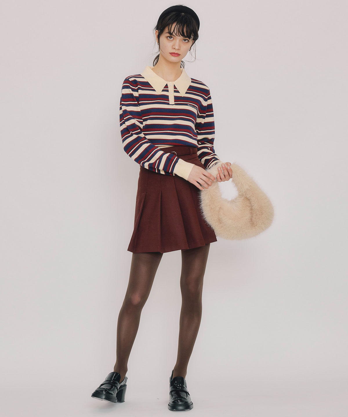 REDYAZEL「マルチボーダーロゴニットプルオーバー」|ニット・セーター|