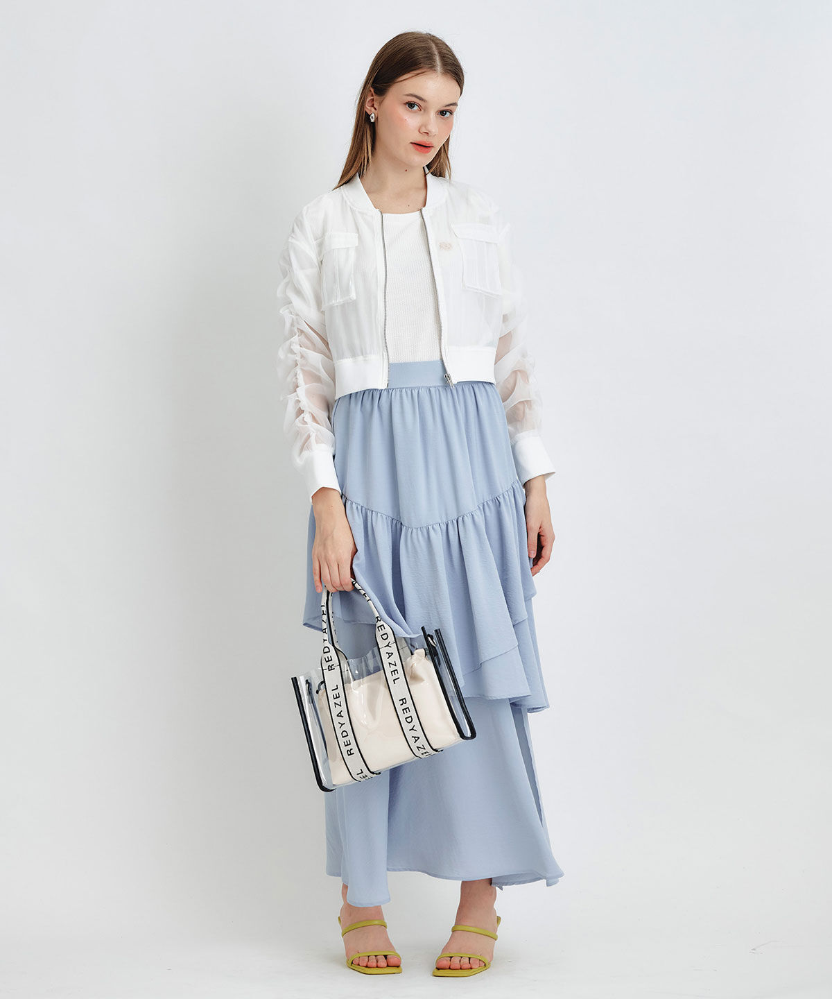 REDYAZEL「ギャザーシアーショートブルゾン」|ブルゾン・スタジャン|