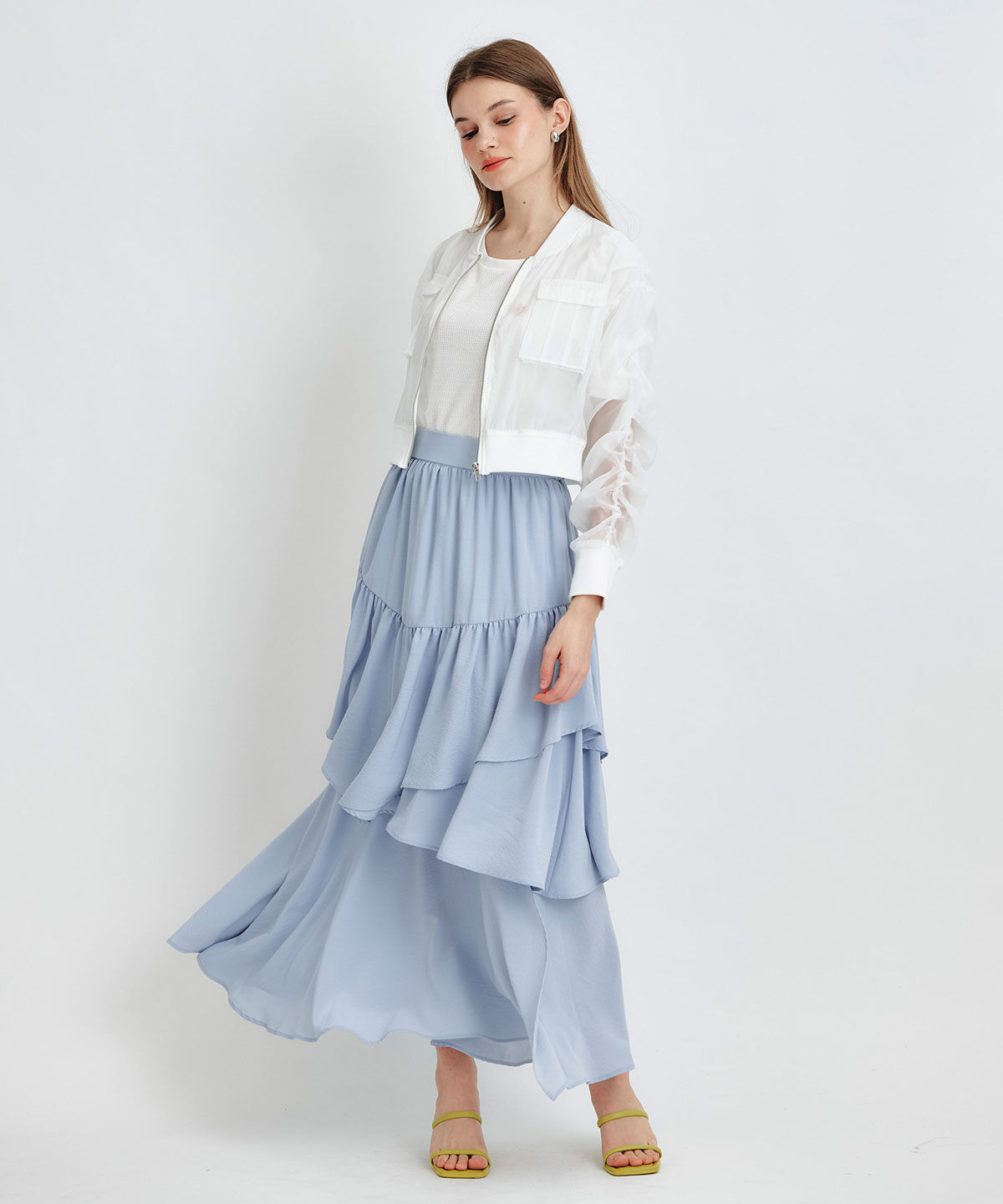 REDYAZEL「ギャザーシアーショートブルゾン」|ブルゾン・スタジャン|