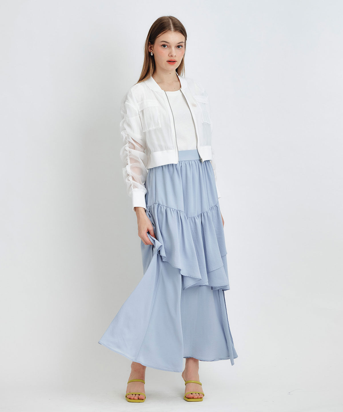 REDYAZEL「ギャザーシアーショートブルゾン」|ブルゾン・スタジャン|