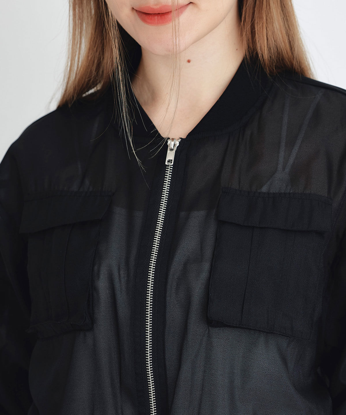 REDYAZEL「ギャザーシアーショートブルゾン」|ブルゾン・スタジャン|