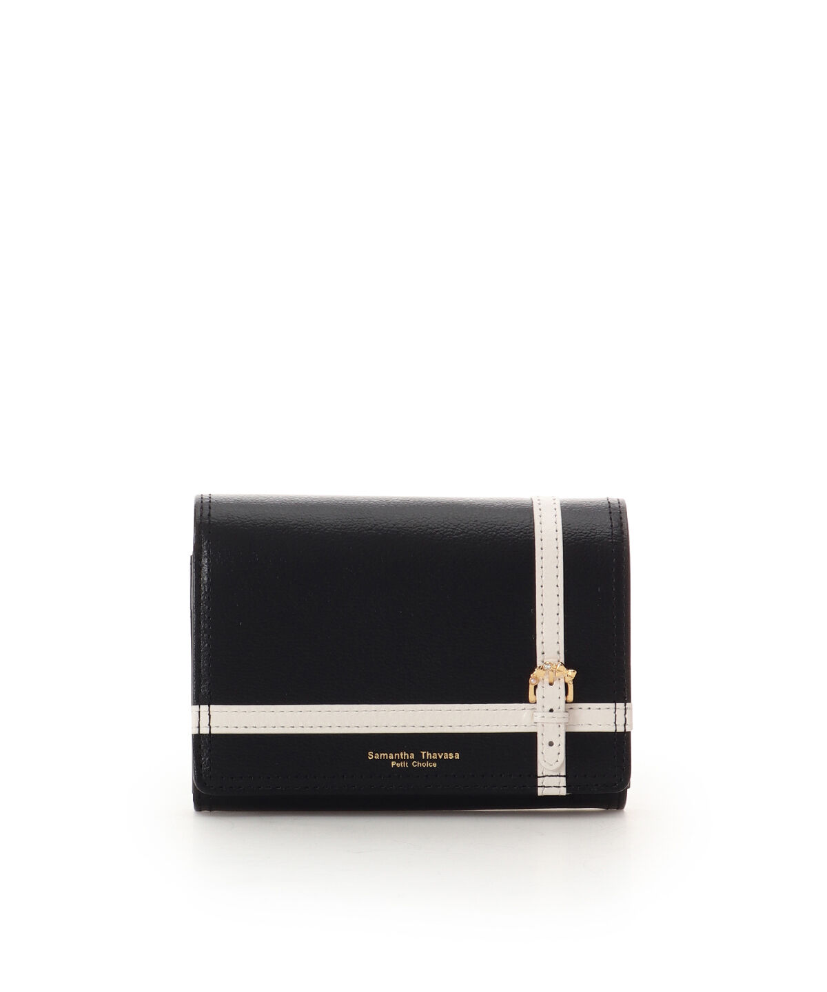 Samantha Thavasa Petit Choice「ベルトラッピング 二つ折財布」|財布|ブラック