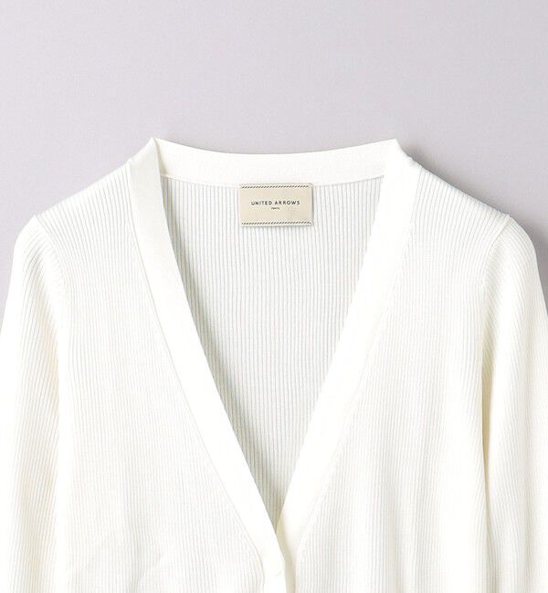 UNITED ARROWS「シルクリブ Vネック カーディガン」|カーディガン|