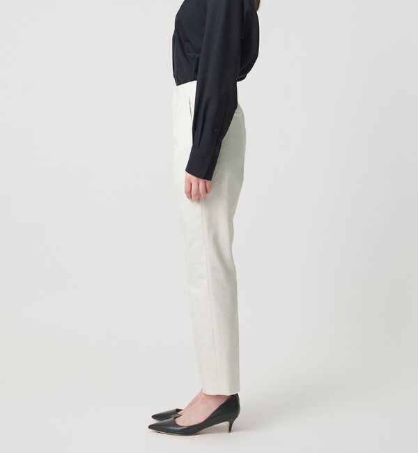 UNITED ARROWS「シャイニー スリム パンツ WHITE ‐ストレッチ ウォッシャブル‐」|スラックス|