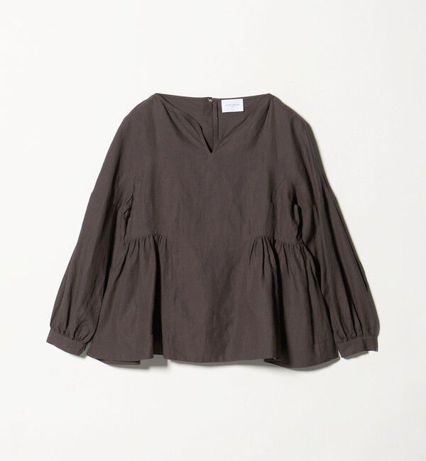 UNITED ARROWS「リネン スキッパー ペプラム ブラウス ‐ウォッシャブル‐」|シャツ・ブラウス|