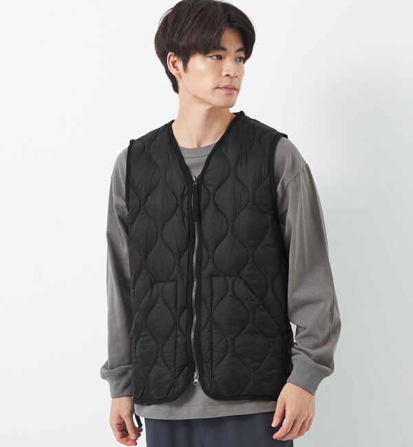 UNITED ARROWS green label relaxing「＜TAION＞ミリタリー Vネック ダブルジップ ダウンベスト」|ダウンベスト・ベスト|