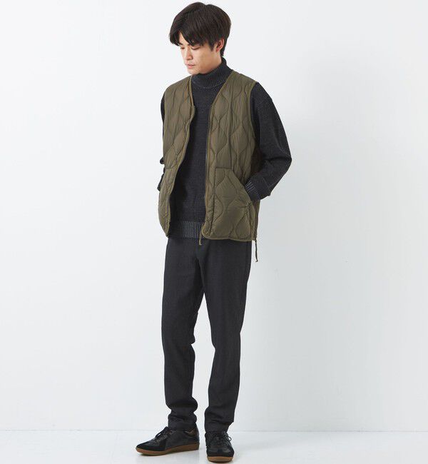 UNITED ARROWS green label relaxing「＜TAION＞ミリタリー Vネック ダブルジップ ダウンベスト」|ダウンベスト・ベスト|