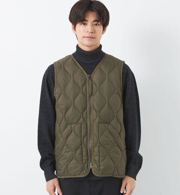 UNITED ARROWS green label relaxing「＜TAION＞ミリタリー Vネック ダブルジップ ダウンベスト」|ダウンベスト・ベスト|
