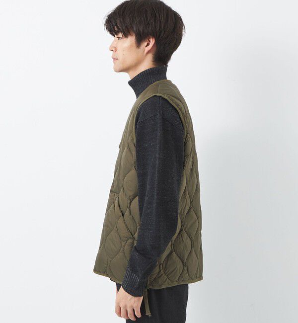 UNITED ARROWS green label relaxing「＜TAION＞ミリタリー Vネック ダブルジップ ダウンベスト」|ダウンベスト・ベスト|