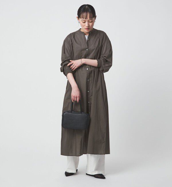 UNITED ARROWS green label relaxing「ギャザー ソリッド シャツワンピース」|ワンピース|