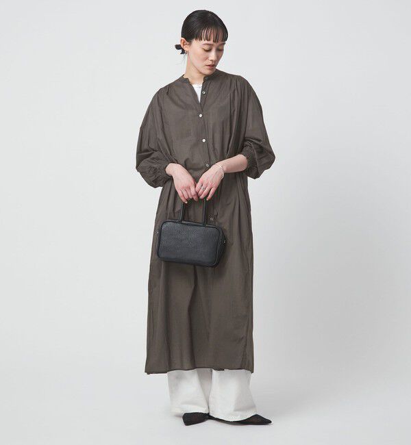 UNITED ARROWS green label relaxing「ギャザー ソリッド シャツワンピース」|ワンピース|