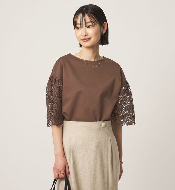 UNITED ARROWS green label relaxing「袖レース ドッキング プルオーバー カットソー」|Tシャツ・カットソー|MD.BROWN