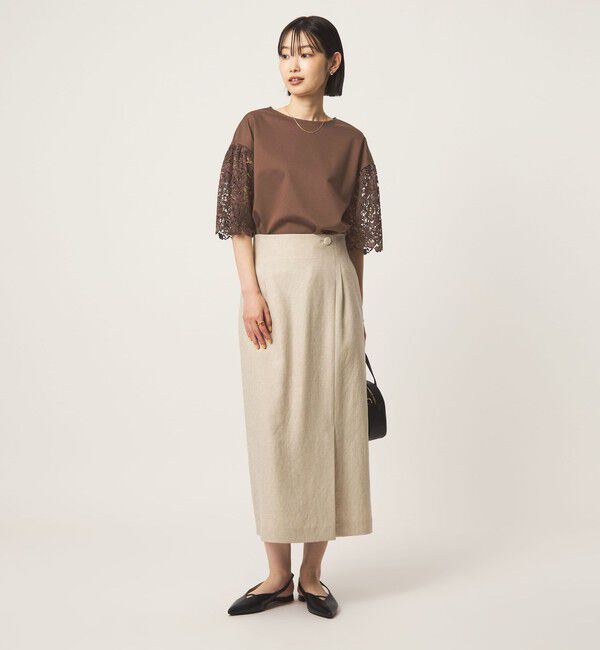 UNITED ARROWS green label relaxing「袖レース ドッキング プルオーバー カットソー」|Tシャツ・カットソー|