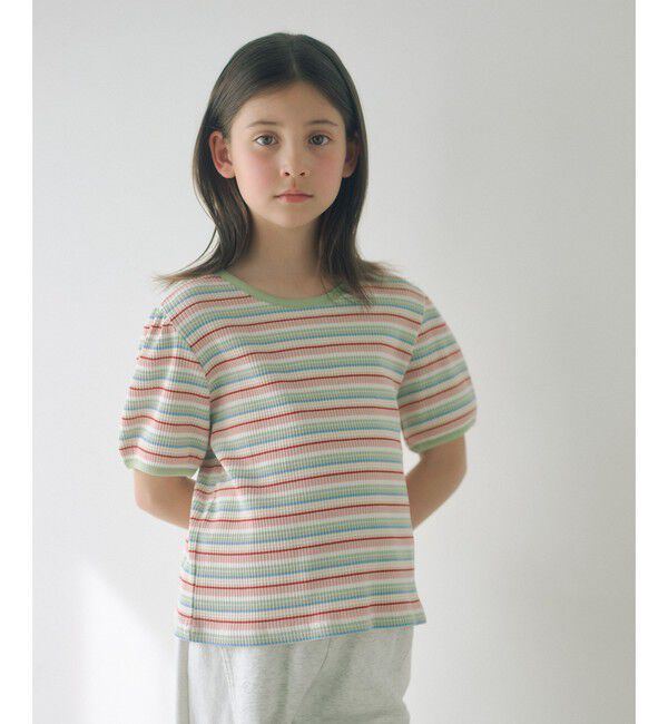 UNITED ARROWS green label relaxing「テレコ マルチボーダー Tシャツ 100cm-160cm」|Tシャツ・カットソー|LT.PINK