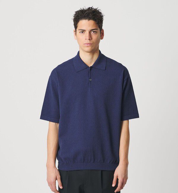BEAUTY&YOUTH UNITED ARROWS「KNITEE クリンプコットン ニット ポロシャツ ウォッシャブル」|ニット・セーター|