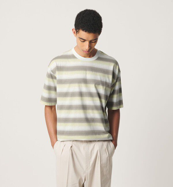 BEAUTY&YOUTH UNITED ARROWS「オンブレ ボーダー クルーネック Tシャツ」|Tシャツ・カットソー|CREAM