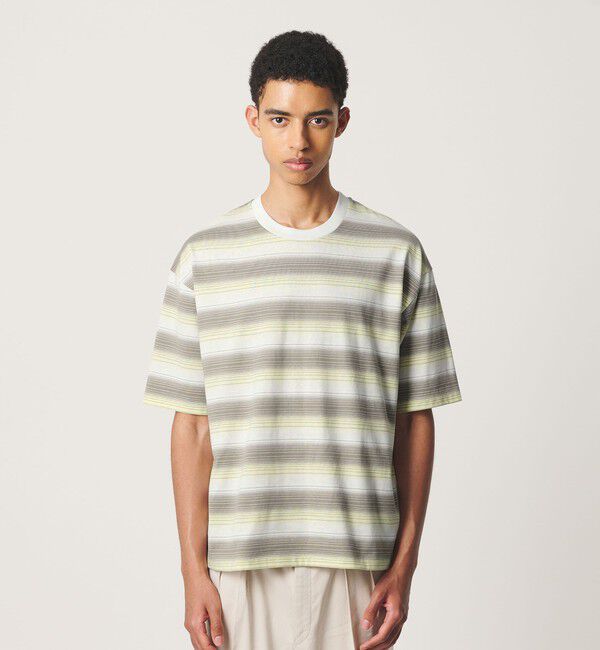 BEAUTY&YOUTH UNITED ARROWS「オンブレ ボーダー クルーネック Tシャツ」|Tシャツ・カットソー|