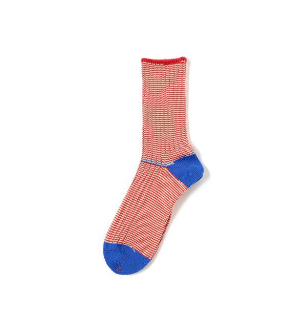BEAMS PLUS「BEAMS PLUS / Pinstripe Rib Socks」|ソックス|RED/BLUE
