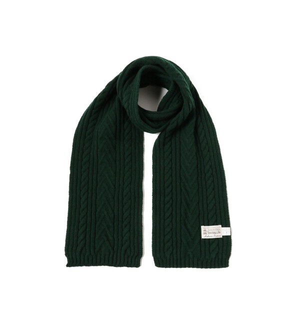 BEAMS PLUS「INVERALLAN / Cable Rib Scarf」|マフラー|TARTAN_GREEN