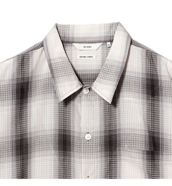 BEAMS「オンブレチェック ミニレギュラーカラーシャツ【リラックスフィット】」|シャツ・ブラウス|