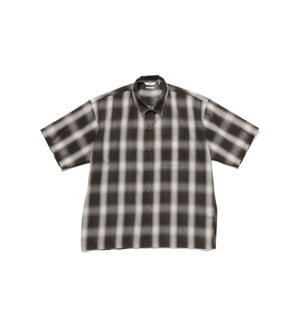 BEAMS「オンブレチェック ミニレギュラーカラーシャツ【リラックスフィット】」|シャツ・ブラウス|BLACK