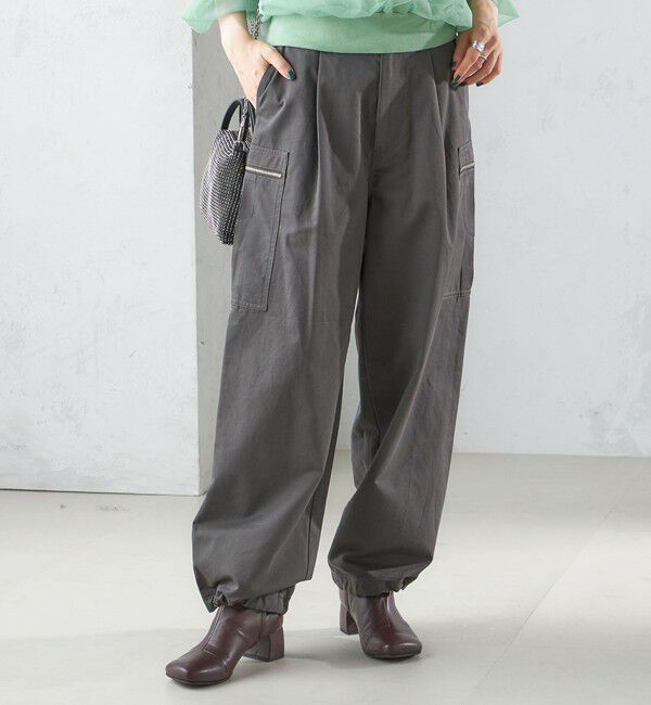 SHIPS for women「〈手洗い可能〉裾 ドロスト カーゴ パンツ 3」|カーゴ|ダークグレー