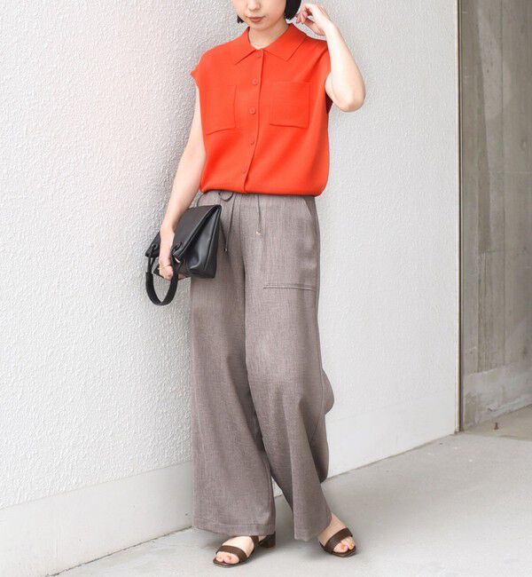 SHIPS Colors 「SHIPS Colors:〈手洗い可能〉ポロ フレンチスリーブ ニット ベスト◇」|ニット・セーター|