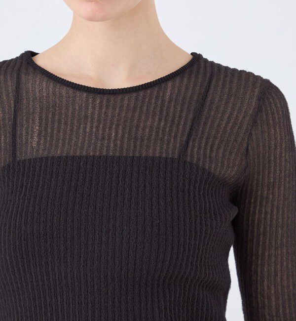 Ballsey「シアーダブルジャカード ハーフスリーブプルオーバー」|ニット・セーター|