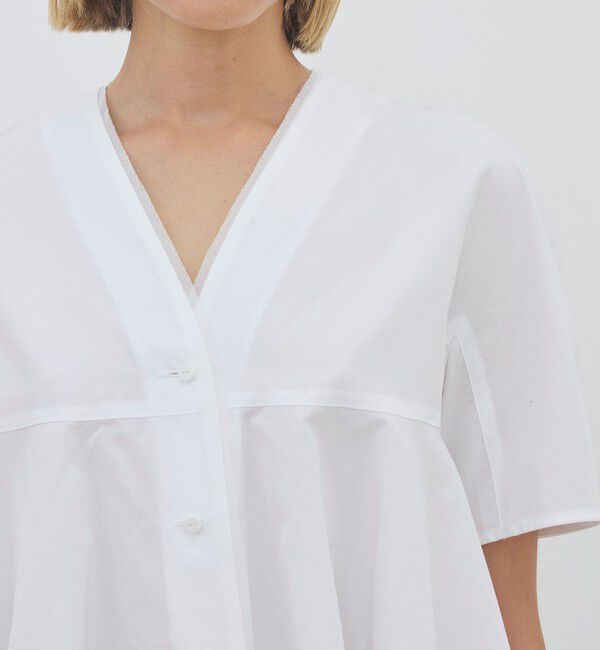 DES PRES「コットンタイプライター フレアテールブラウス」|シャツ・ブラウス|