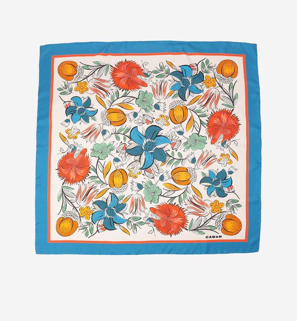 CABaN「Botanical Garden シルクプリントスカーフ」|バンダナ・スカーフ|