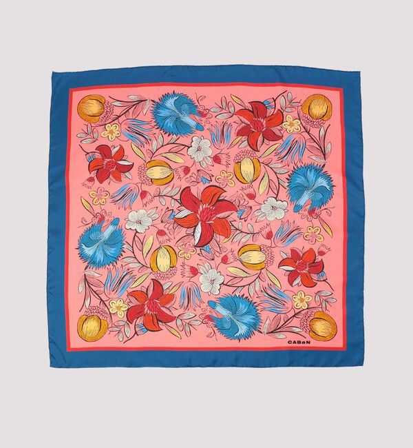 CABaN「Botanical Garden シルクプリントスカーフ」|バンダナ・スカーフ|
