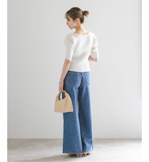 NOBLE「ゴールドボタンVネックリブニット」|カーディガン|