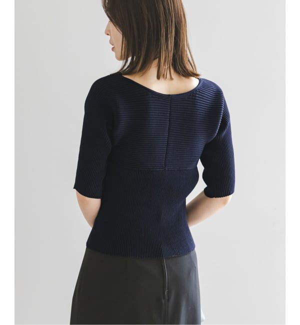 NOBLE「ゴールドボタンVネックリブニット」|カーディガン|