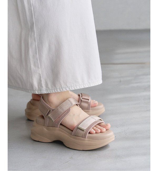  「COHINA&times;LE TALONコンビベルトスニーカーサンダル」|サンダル|ベージュ