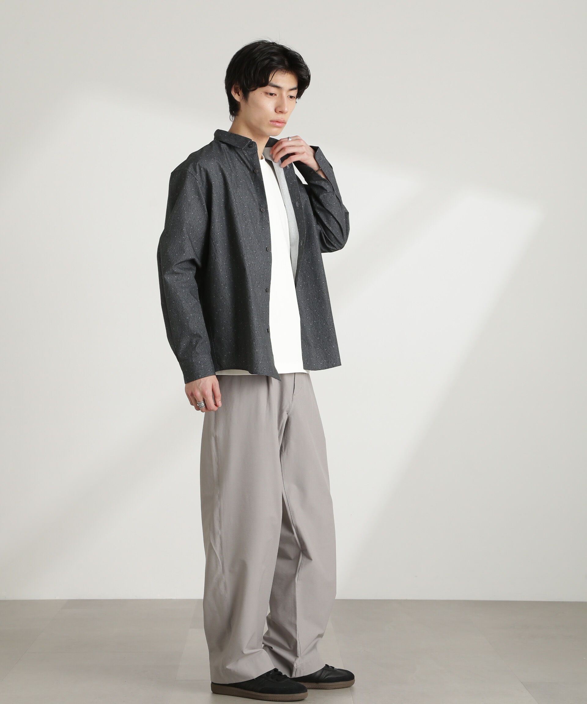 nano･universe「ストレッチワイドイージーパンツ(セットアップ可)」|チノ|