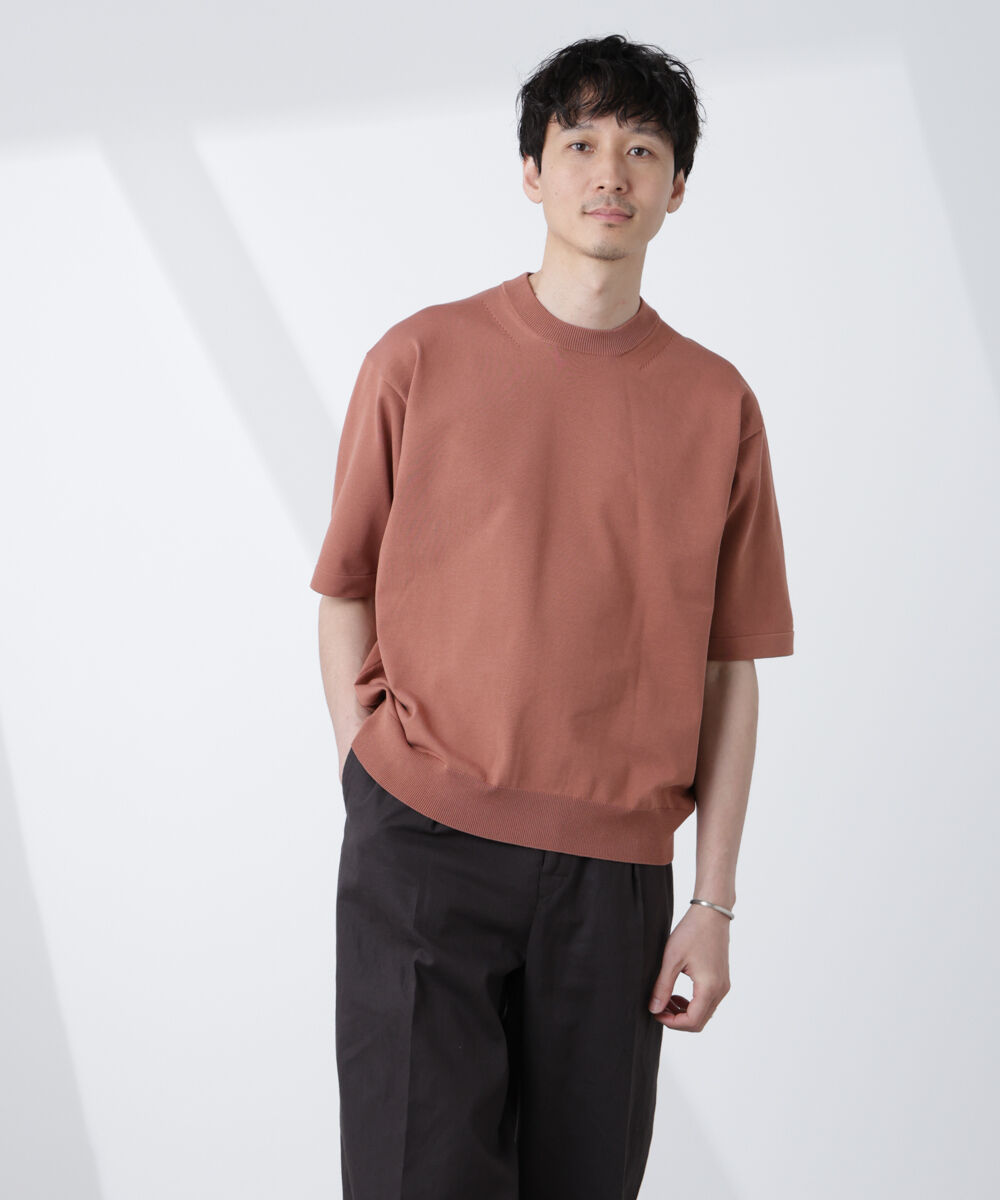  「コットン/ソロナ プレーティングクルーネック 半袖TEE」|Tシャツ・カットソー|L.ブラウン1