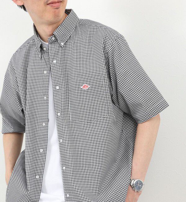 NOLLEY'S goodman「【DANTON/ダントン】DOT BUTTON B.D. SHIRT SS 26SS（DT-B0337 POD）」|シャツ・ブラウス|ブラック・グレー系1
