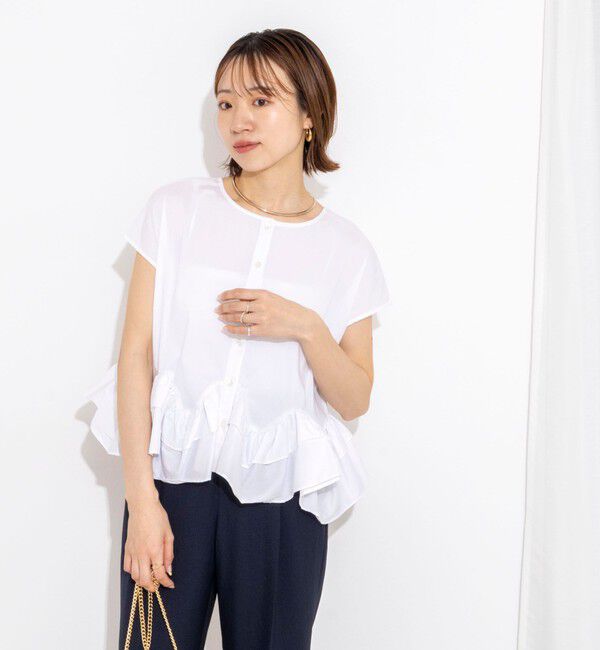 NOLLEY'S「ウオッシャブルペプラムフリル2WAY半袖ブラウス」|シャツ・ブラウス|