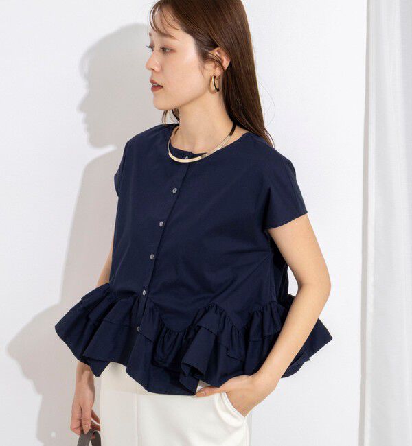 NOLLEY'S「ウオッシャブルペプラムフリル2WAY半袖ブラウス」|シャツ・ブラウス|
