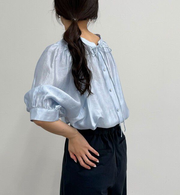 fredy emue「シャイニーシアー２WAYハーフスリーブブラウス」|シャツ・ブラウス|