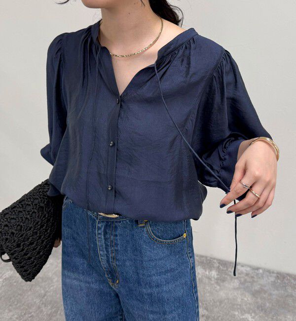 fredy emue「シャイニーシアー２WAYハーフスリーブブラウス」|シャツ・ブラウス|