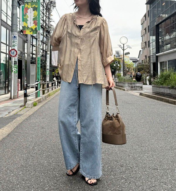 fredy emue「シャイニーシアー２WAYハーフスリーブブラウス」|シャツ・ブラウス|