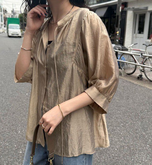 fredy emue「シャイニーシアー２WAYハーフスリーブブラウス」|シャツ・ブラウス|