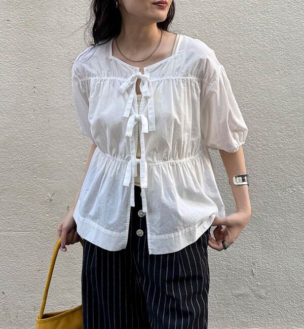 fredy emue「フロントリボンブラウス」|シャツ・ブラウス|